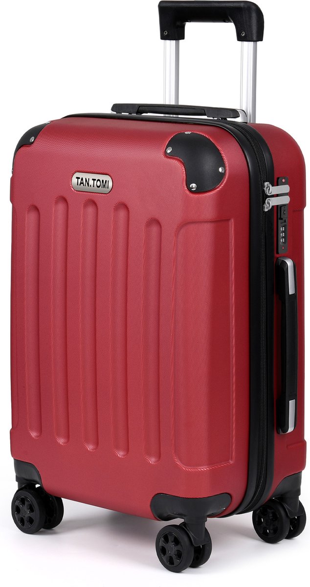 TAN.TOMI Handbagage Koffer - Reiskoffer - 41L - Cijferslot - Lichtgewicht - Trolley - 56x38x22cm - Rood