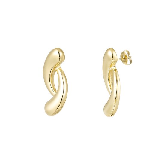 Yehwang - Gouden Oorbellen Met Streepjes - Goud Oorbel - Stainless Steel - Sieraad - Sieraden - Cadeau - Cadeautip