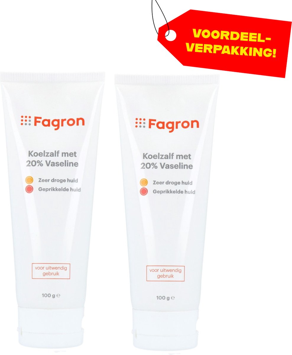 Goedkoopste 2x Fagron Koelzalf met 20 Vaseline - Voordeelverpakking!