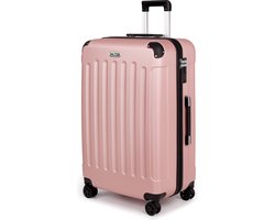 TAN.TOMI Reiskoffer 95L – Grote Trolley Koffer met 4 Wielen & Cijferslot – Handbagage & Ruimbagage – Lichtgewicht & Stevig - Roségoud