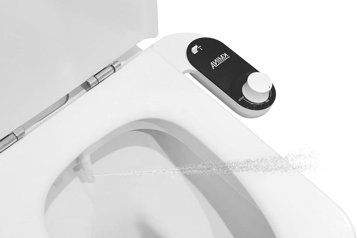 Bidet voor WC met Jet Koud Water 80 cm Slang - Douche WC Adapter - Sproeier Bidet Niet-elektrisch - Instelbare Druk - Zwart