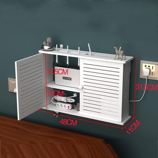 PUIOTEAI Router Hide, Router Cabinet, WLAN Box Hide Shelf Wall Mount