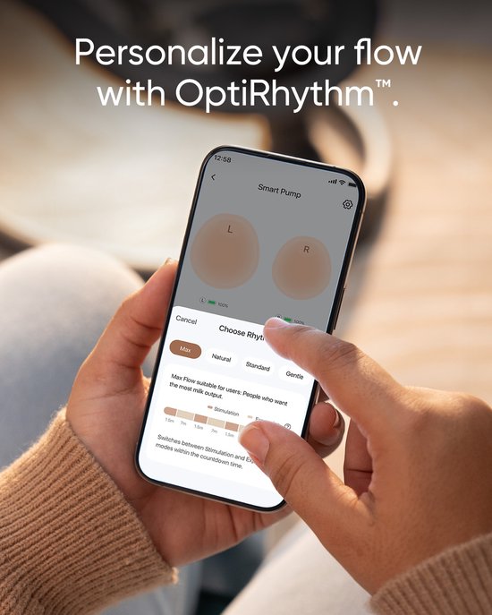 eufy Baby S1 Pro Draagbare Borstkolf - Borstkolven - Verwarmingstechnologie voor meer comfort - Draagbare Oplaadhouder - App-bediening - Gepersonaliseerd Slim Ritme