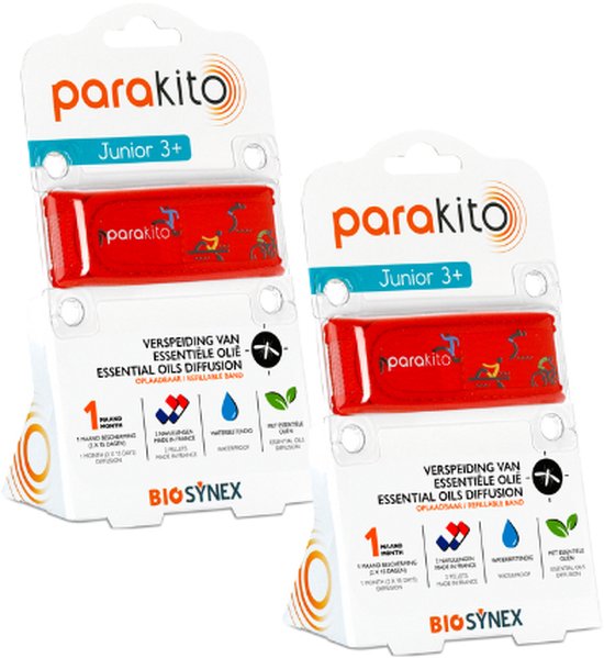 PARAKITO Pack Famille 3 Bracelets Anti-moustiques + 1 Spray Offert – 1 Mois De Protection, Sans DEET, Réutilisable – Junior Et Adulte