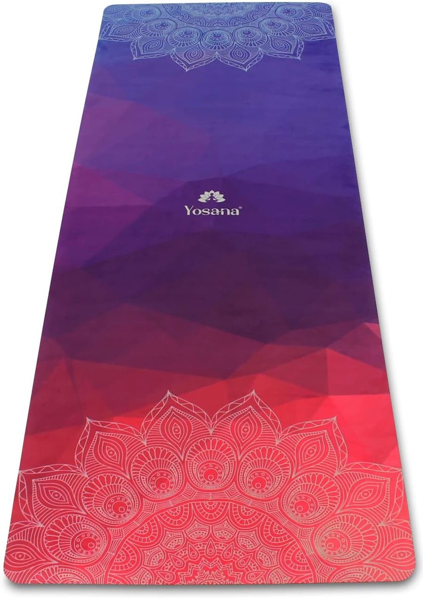 Yogamat van natuurlijk rubber, antislip, duurzame yogamat met microvezeloppervlak voor snelle opname van zweet, machinewasbare sportmat, 183 x 68 cm