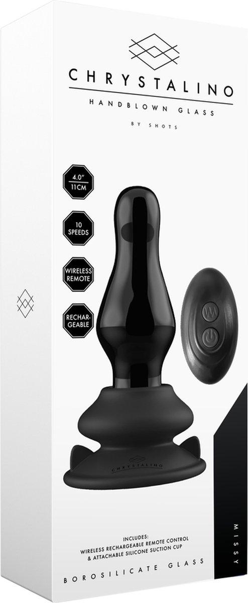 Goedkoopste Chrystalino by Shots - Missy - Vibrating Glass Butt Plug with Suction Cup