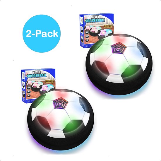 Foto: 2x techessentials hover ball led verlichting 18 cm zachte stootrand indoor voetbal zweef air powered soccer flying binnen vliegende cadeau