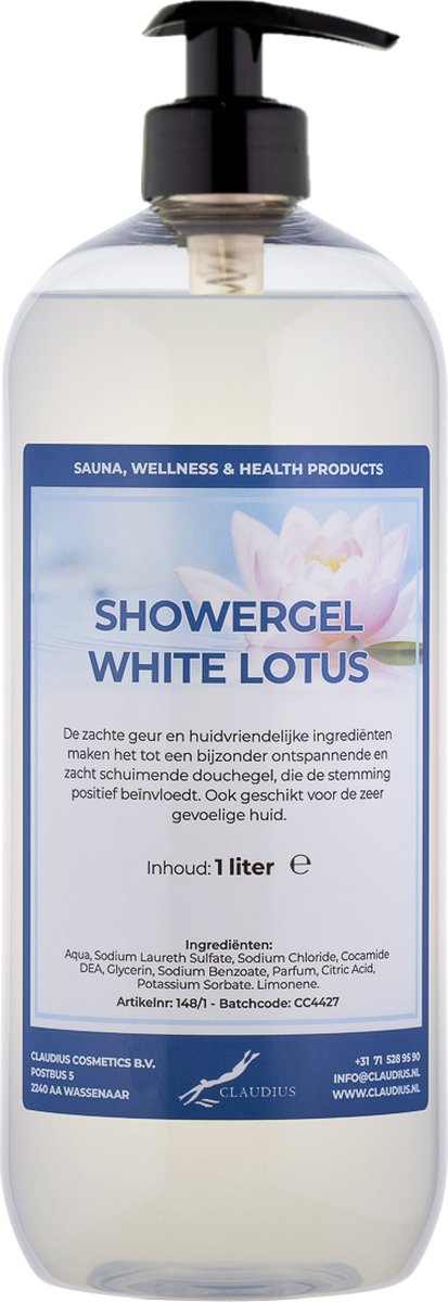 Goedkoopste Douchegel White Lotus 1 liter - met gratis pomp - showergel