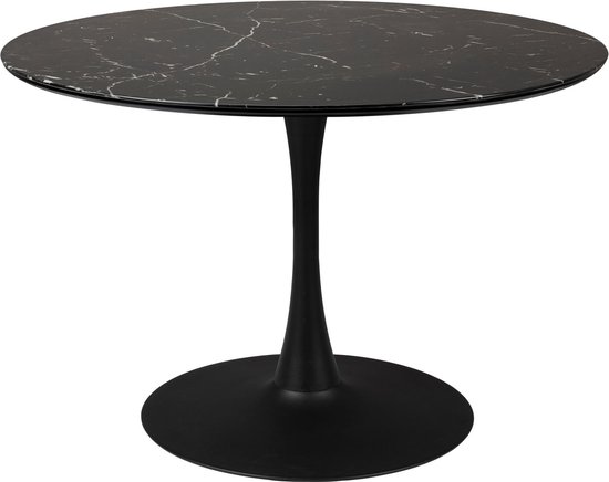 Table à manger - Zwart Ø110cm - Métal & MDF - Table Maru - Giga Meubel
