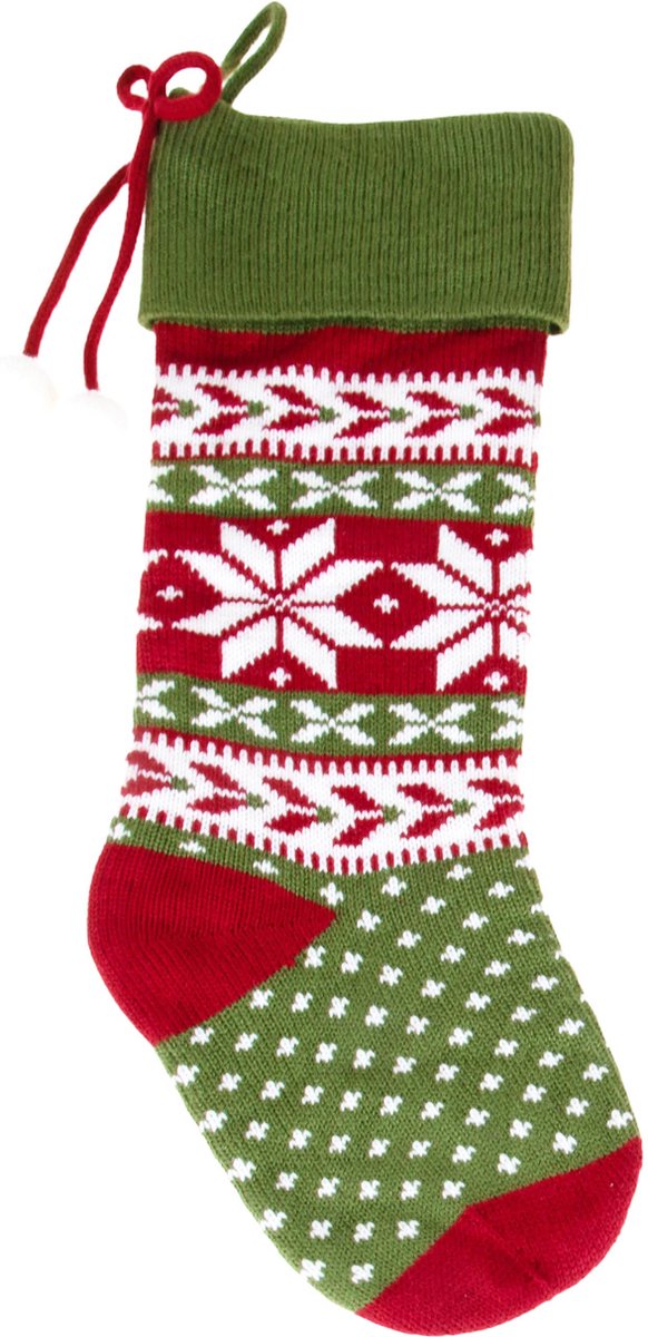 Bianchidino - Kerstsok met sneeuwvlokken H50cm