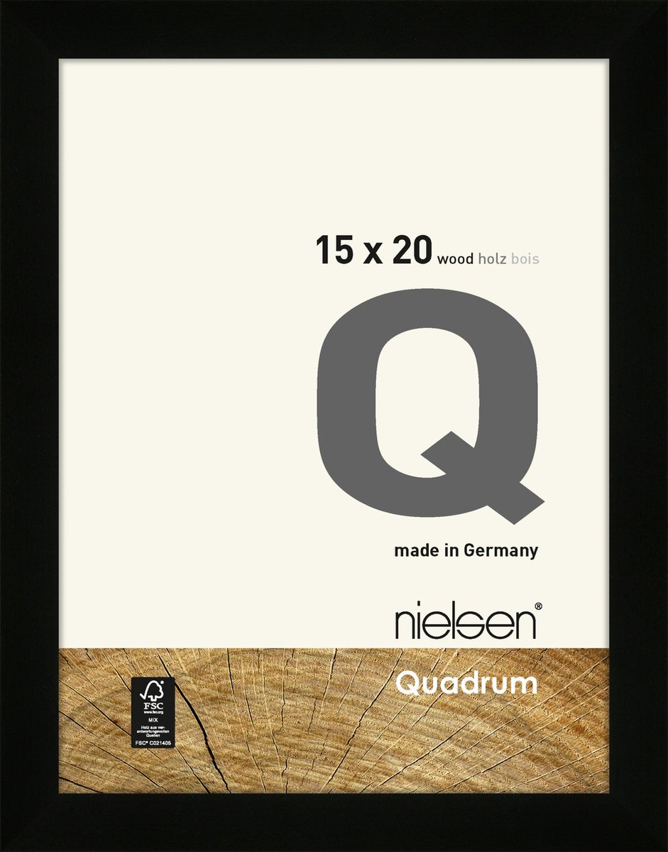 Nielsen Quadrum Houten Fotolijst Black 15x20cm Zwart