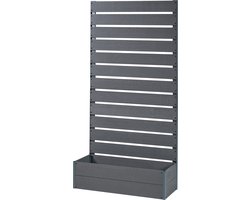 Plantenbak met tuinscherm Heerde HKC 180x90x38 cm grijs [en.casa]