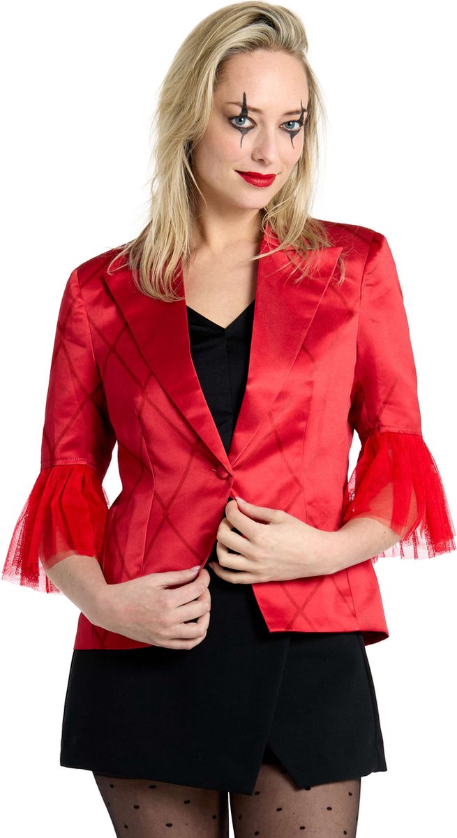 Suitmeister Harley Quinn - Dames Blazer - Halloween - Verkleedkleding - Rood - Maat M