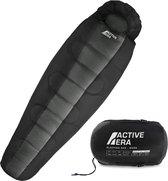 Active Era Professional Premium Slaapzak – 300 GSM Vulling en Waterafstotend – Mummieslaapzak met Binnenzak – 4 Seizoenen voor Kamperen, Camping, Backpacken, Hiken, Festivals, Logeren, Buitenhuis – Volwassenen & Kinderen – 220x80cm – Zwart