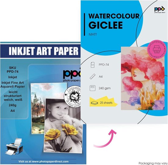 PPD A3 x 25 Sheet Inkjet PREMIUM Fine Art Etching Giclée Paper White