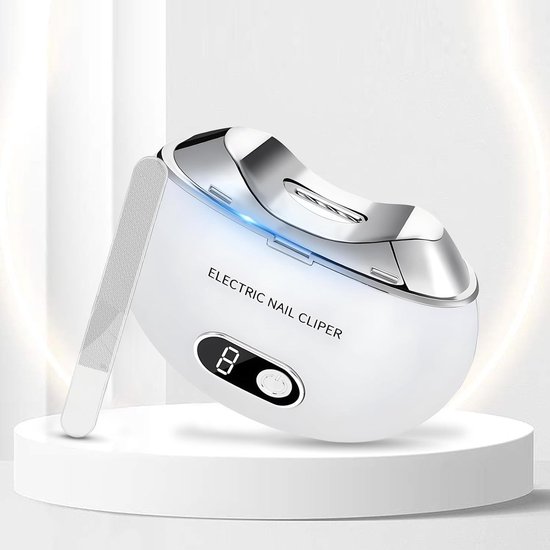 Professionele Elektrische Nagelknipper - Automatische Nagelknipper - Wit - Nagelverzorging - Waterbestendig - Manicureset - LED Licht- 3 Snelheidstanden -Baby van Merkloos — afbeelding 2