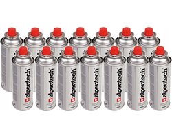 Alpen Camping - Set van 14 stuks - Gaspatroon 220g / 380ml | Certificaat: Pi 0875 | Voldoet aan EN521- butaan, werkgebied -10°c tot + 40°c, IK300