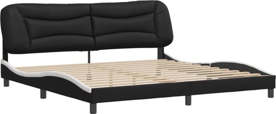 vidaXL-Bedframe-met-hoofdbord-kunstleer-zwart-100x200-cm