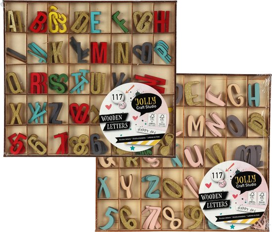 Houten letters en cijfers per stuk