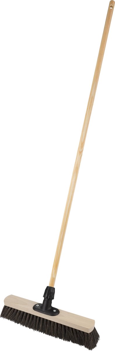 Goedkoopste Brumag Bezem buiten - arenga - 40 cm - zwart - steel 150 cm - straatbezem - harde bezem