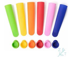 ZijTak - Ijslolly vorm - Set van 6 stuks - Ijsjesvorm - Calippo - Calipo - Ijsjes - Ijscrème - Fruitijs - Healthy snack