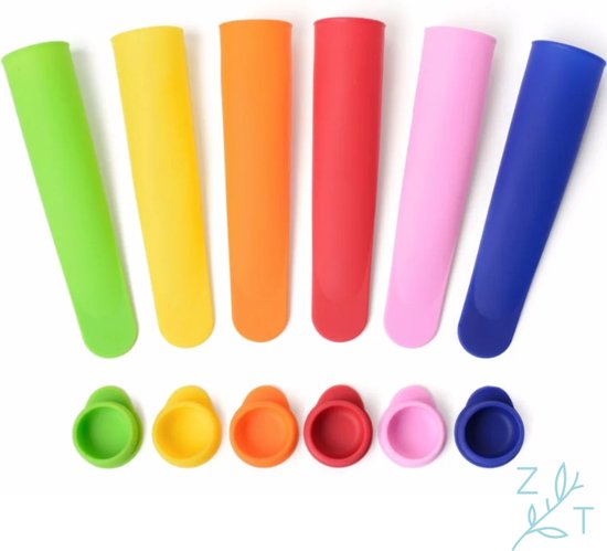 ZijTak - Ijslolly vorm - Set van 6 stuks - Ijsjesvorm - Calippo - Calipo - Ijsjes - Ijscrème - Fruitijs - Healthy snack