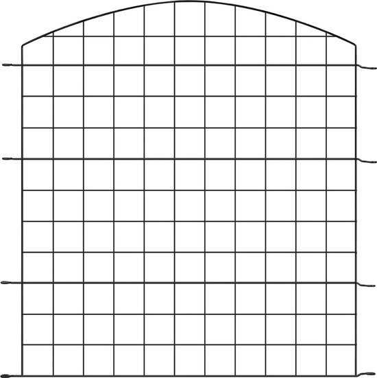 BukkitBow - Clôture d'étang / Clôture de jardin - Set complet - Clôture en métal - Clôture grillagée - Zwart - Arche haute de 10 pouces