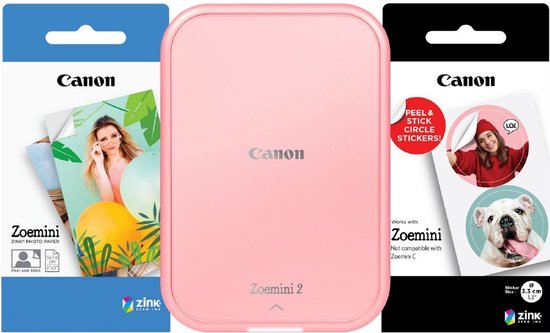 Foto: Canon zoemini 2 mobiele fotoprinter premium kit roze