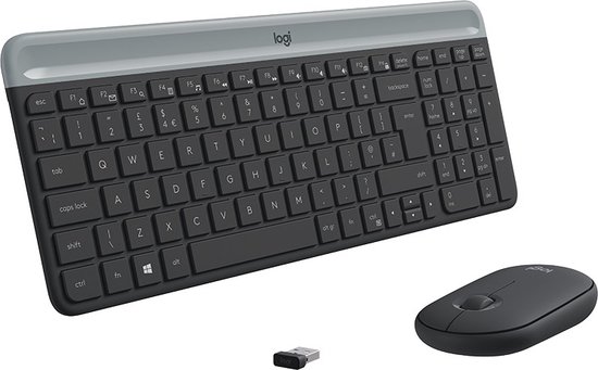 Foto: Logitech mk470 slim combo draadloos toetsenbord en muis qwerty zwart