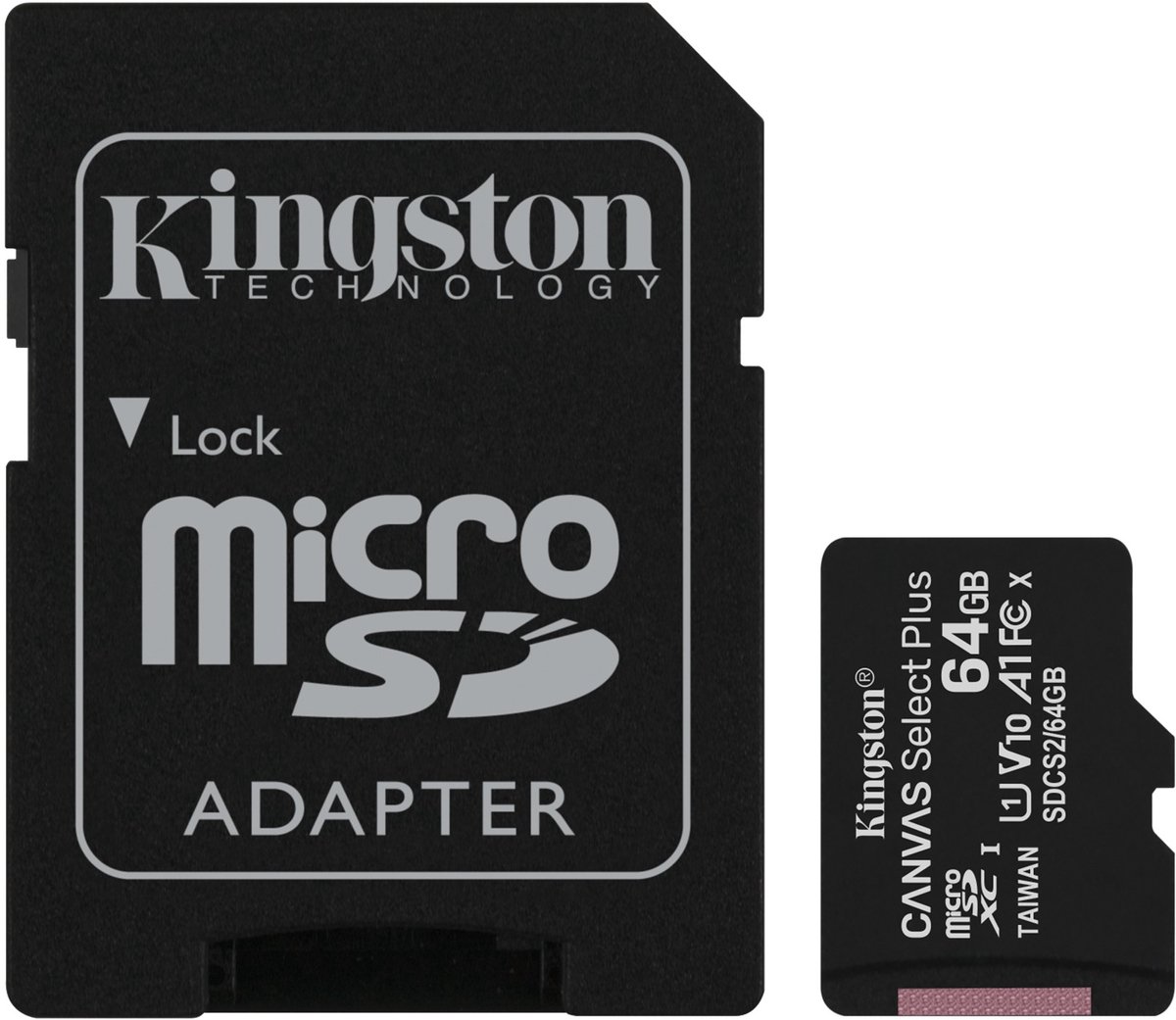 Kingston microSDXC Canvas Select Plus 64GB 100 MB/s + SD adapter