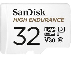 SANDISK High Endurance Monitoring microSDHC-kaart 32 GB Class 10, UHS-I, UHS-Class 3, v30 Video Speed Class Incl. SD-ad