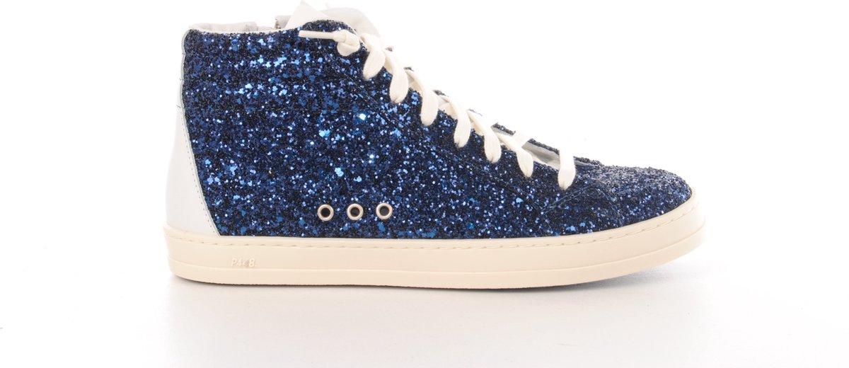 P448 damessneakers skate lady paillettes bleu