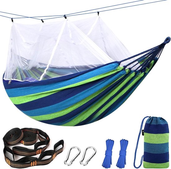 MOSFiATA Achtertuin hangmat met kwasten Max 500 lbs duurzame canvas stof Bohemian stijl met verdikt touw en draagtas voor buiten, tuin, terras, bruiloft decor