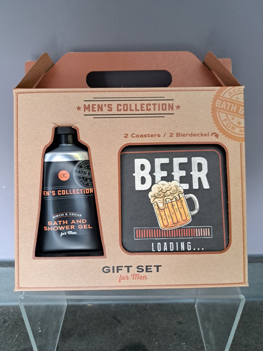 Goedkoopste leuk geschenk mannen - beer - bierviltje - douche gel - grappig - kerst - berk ceder