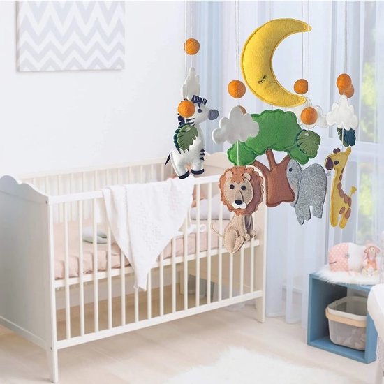 MiniMundo Babymobiel - Boxmobiel - Houten BabyMobiel - Dieren Paradijs - Boxmobiel - Wiegmobiel - Babyshower Cadeau - Kraam Cadeau — afbeelding 4
