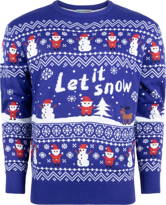 Foute Kersttrui Dames & Heren - Christmas Sweater "Let it Snow" - Mannen & Vrouwen Maat L - Sinterklaas - Kerst - Kerstcadeau