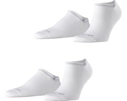 Burlington Everyday 2-Pack kort eenkleurig katoen multipack sneakersokken enkelsokken heren wit - maat 40-46