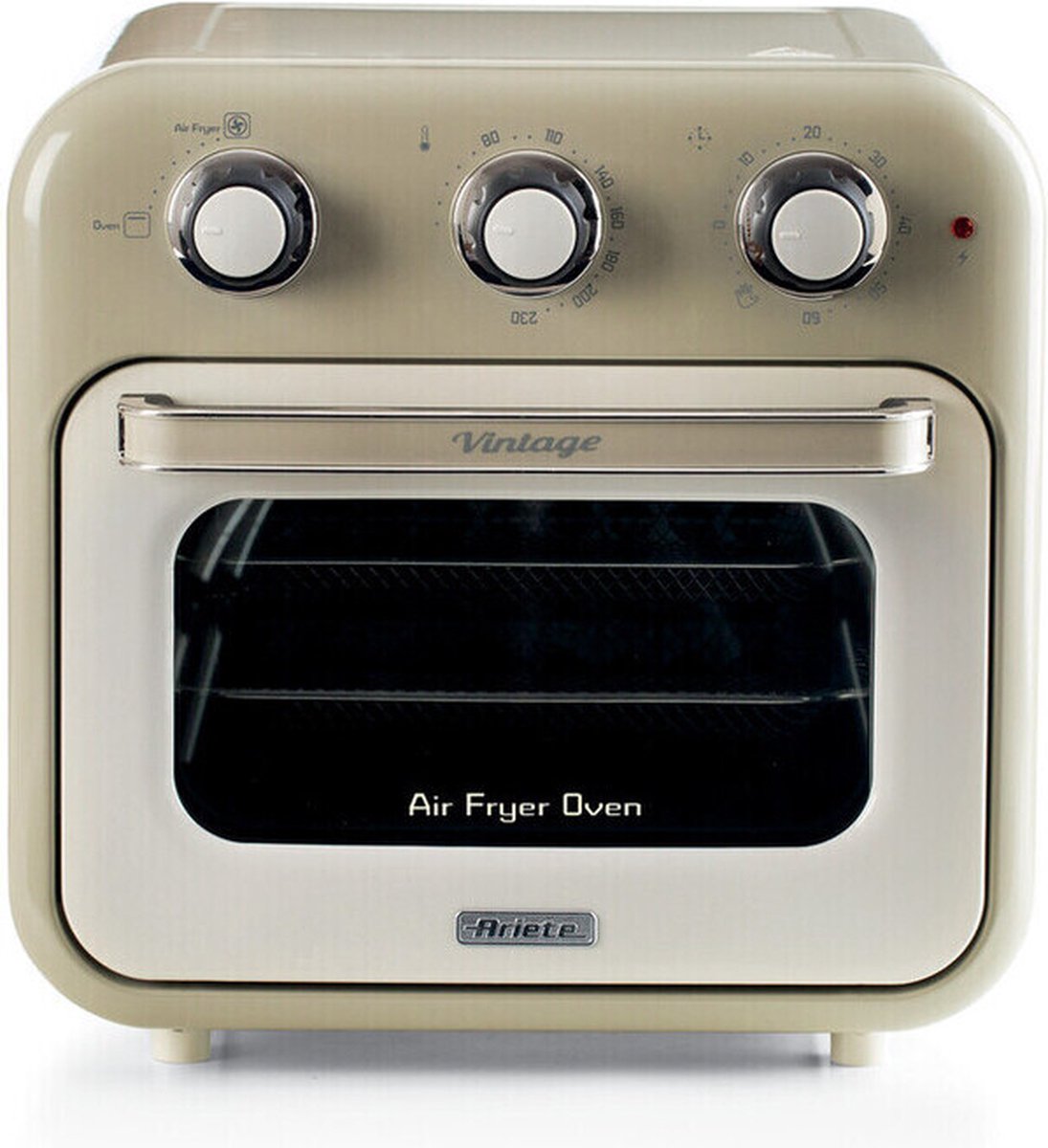 Ariete 4632/03 Vintage Airfryer & Oven - 16 liter - 1400 Watt - timer - draaispit - roterende mand - beige - Ariete - €128,00