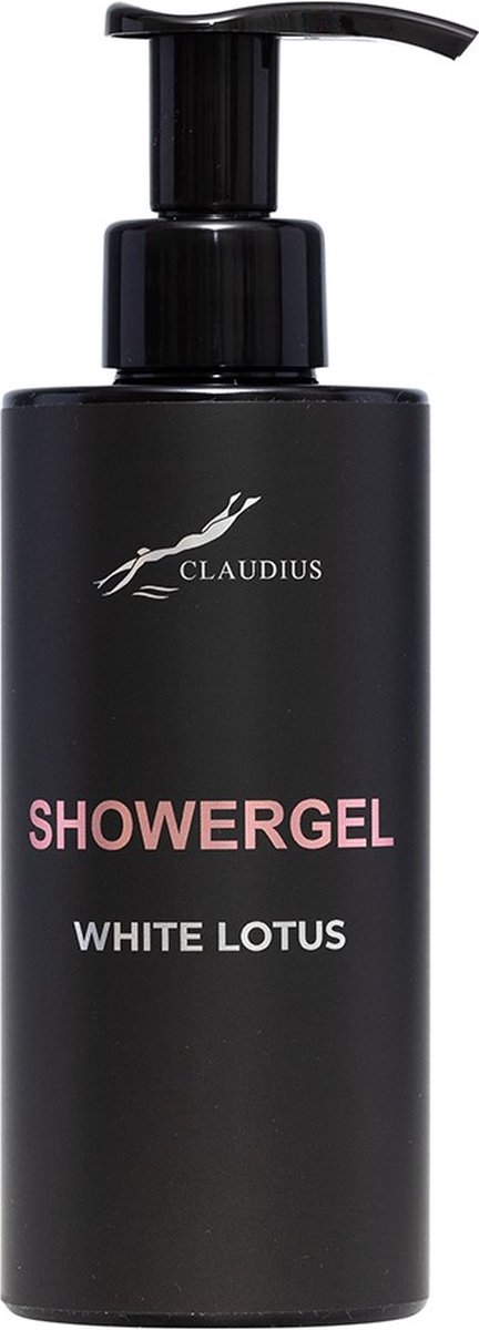Goedkoopste Showergel White Lotus 300 ml - met pomp - zwarte fles - Douchegel