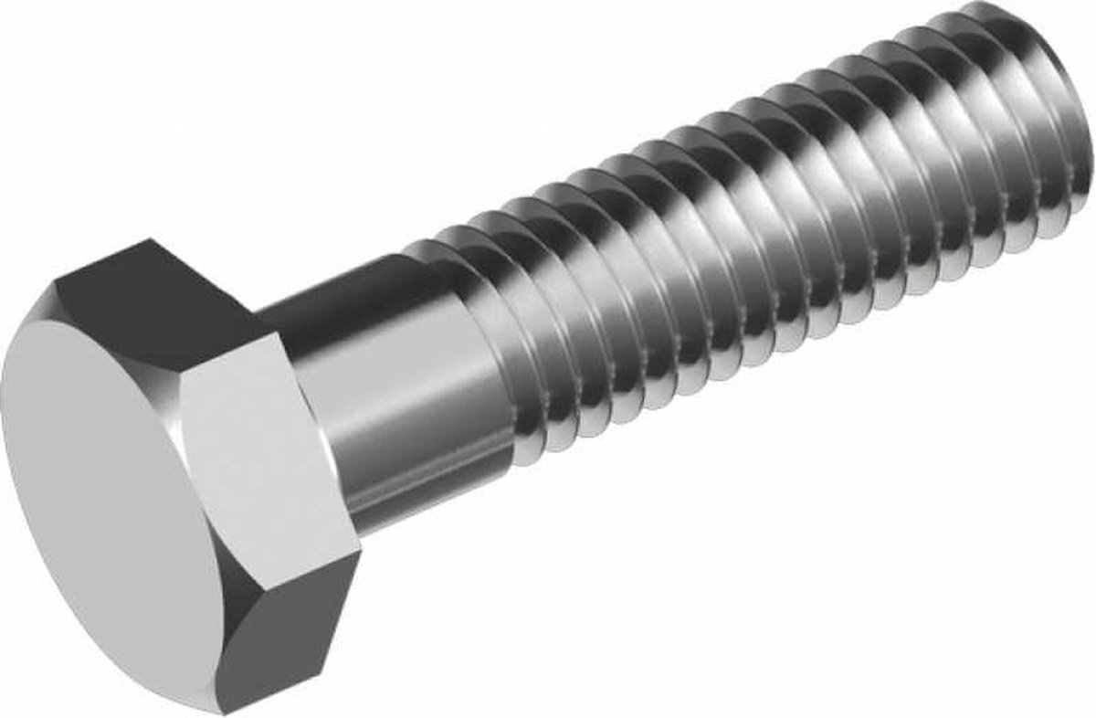 DIN 931 zeskantschroef met schacht M 8 x 110 A2 blank