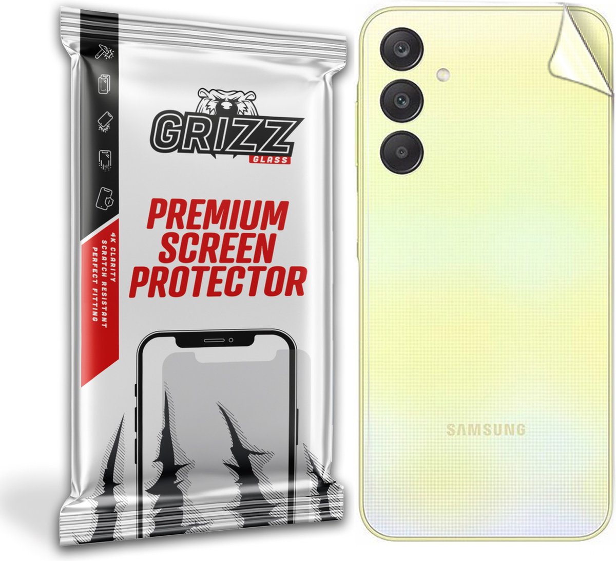 GrizzGlass SatinSkin Back Protector voor Samsung Galaxy A25 - Transparant