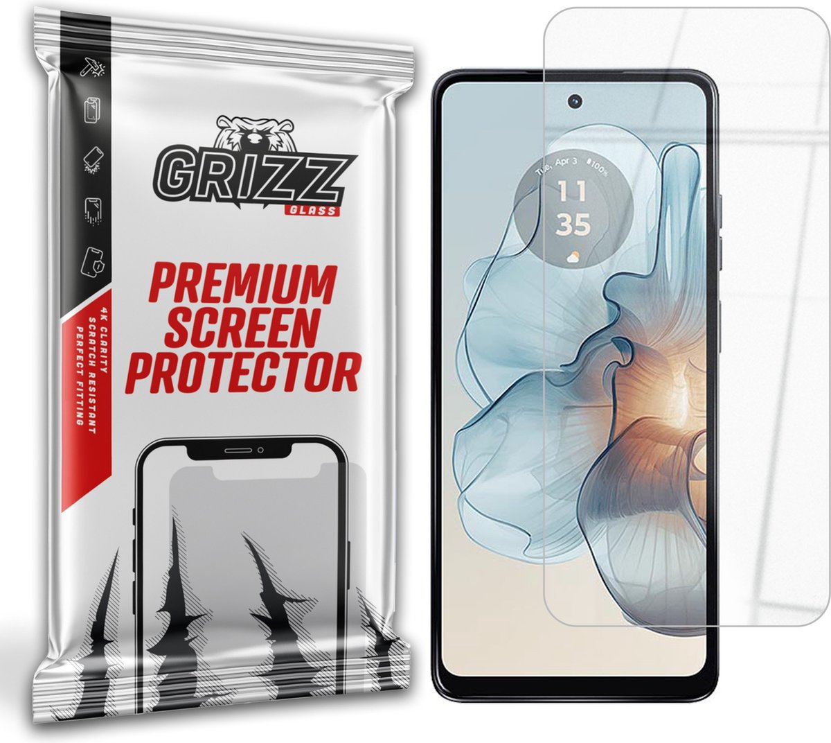GrizzGlass HybridGlass Screenprotector voor Motorola Moto G24 Power - Transparant