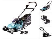 Bol.com Makita DLM 432 F2 accu grasmaaier 36 V ( 2x 18 V ) 43 cm borstelloos + 2x accu 3.0 Ah - zonder lader aanbieding