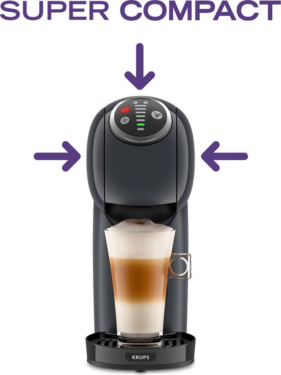 NESCAFÉ DOLCE GUSTO Krups Genio S Plus Koffiezetapparaat voor espresso en andere capsuledranken, automatisch, Cosmic Grey