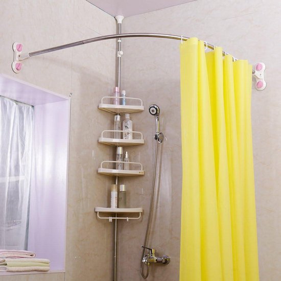 Gebogen Douche Gordijn Staaf L-Vormige Geen Boren Badkamer Bad Bad Hoek Gordijn Rail Bar Verstelbare, Uitschuifbare RVS Paal (Grootte: 60-80cm* 60- 80cm Gebogen Douche Gordijn Staaf L-Vormige Geen Boren Badkamer Bad Bad Hoek Gordijn Rail Bar Verstelbare, Uitschuifbare RVS Paal (Grootte: 60-80cm* 60- 80cm
