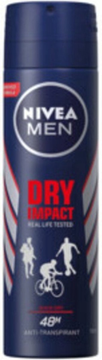 Goedkoopste Nivea Men Deodorant Spray Dry Impact - 3x150ml - Voordeelverpakking