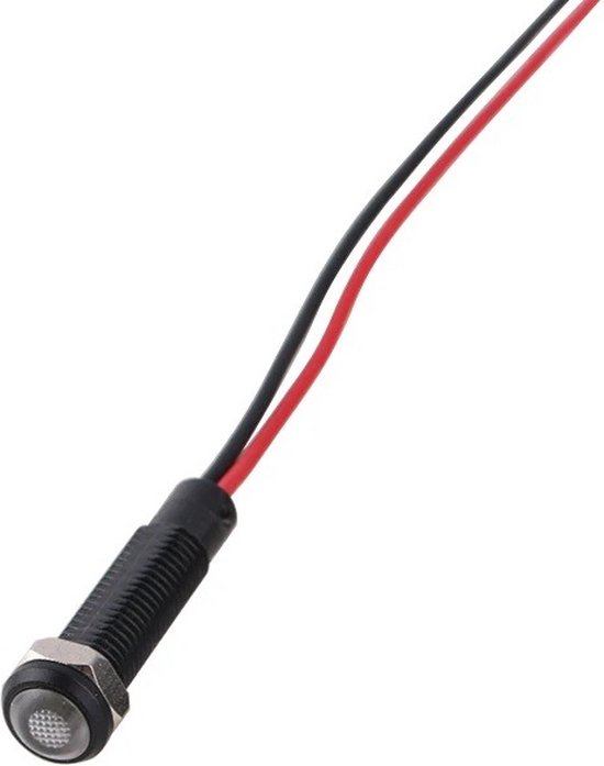 GUUZI 8 stuks 6 mm LED-indicatielampje 220-230V Waterdicht Signaallicht Metalen Paneel LED-indicatielampje Paneelmontage Platte Kop met Draden Zilver Omhulsel (Groen