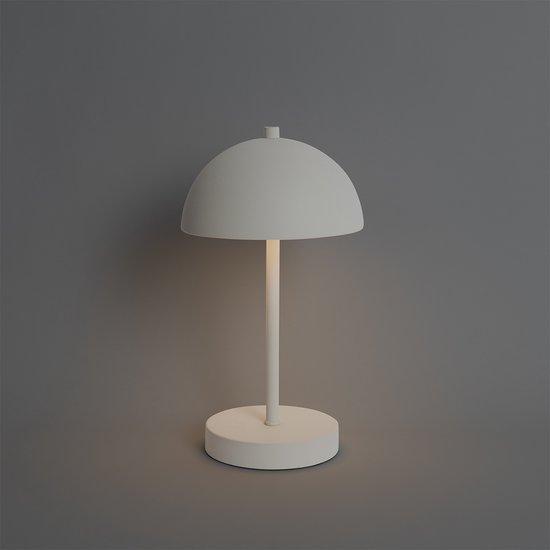 QAZQA keira - Moderne Dimbare LED Draadloze Oplaadbare Tafellamp USB met Dimmer - 1 lichts - H 29.3 cm - Wit - Buitenverlichting