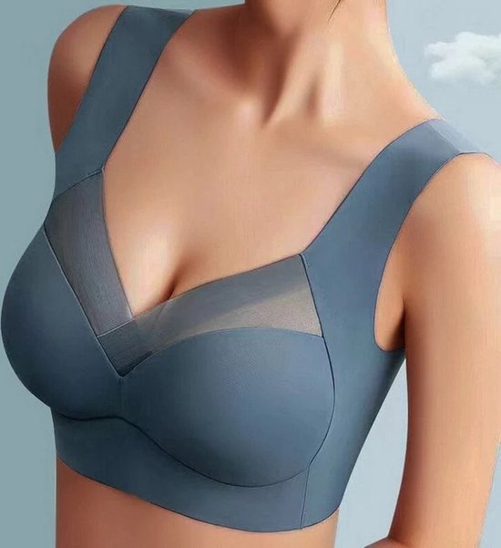 Foto: Lb products bh zonder beugel maat xl antraciet extra comfortabele sport bh zwangerschaps bh beugelloze bh met push up magic bra