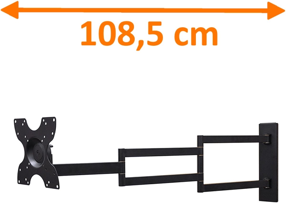 DQ Wall-Support Rotate XL Black 98,5 cm TV Beugel
